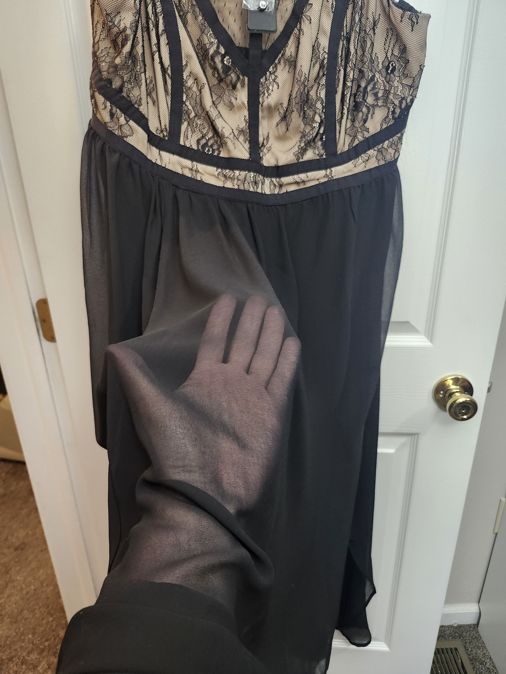 Torrid Black Lace Chiffon Maxi dress, 3X NWT - Picture 6 of 10
